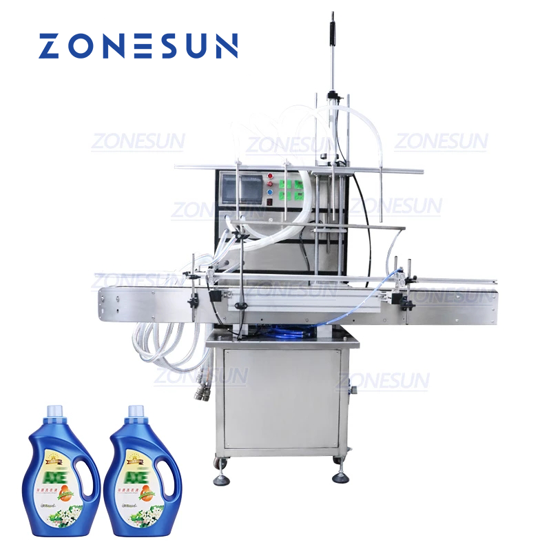 ZONESUN ZS-VTDP40 4 Heads Big Flow Diaphragm Pump Liquid Filling Machine