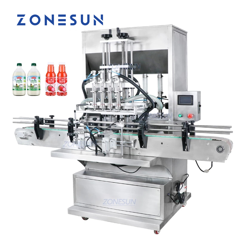 ZONESUN ZS-SV4GB 4 Nozzles Pneumatic Diaphragm Pump Paste Filling Machine