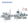 ZONESUN Desktop 4 Heads Liquid Filling Capping And Round Bottle Labeling Machine