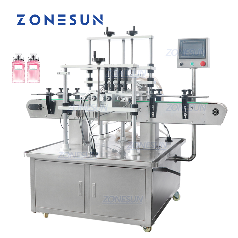 ZONESUN ZS-YTZL4A 4 Heads Vacuum Liquid Filling Machine Enolmatic Bottle Filler