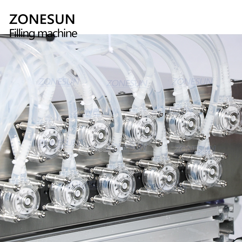 ZONESUN ZS-DTPP10B Desktop 10 Heads Peristaltic Pump Liquid Filling Machine With Conveyor