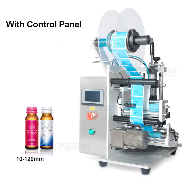ZONESUN ZS-TB100 Semi Automatic Round Bottle Single Double Sides Labeling Machine - ZS-TB100S1 / Without Date Coder / 110V - ZS-TB100S1 / Without Date Coder / 220V - ZS-TB100S1 / With Date Coder / 110V - ZS-TB100S1 / With Date Coder / 220V