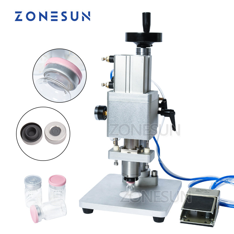 ZONESUN 13/20mm Pneumatic Aluminum Plastic Penicillin Capping Machine