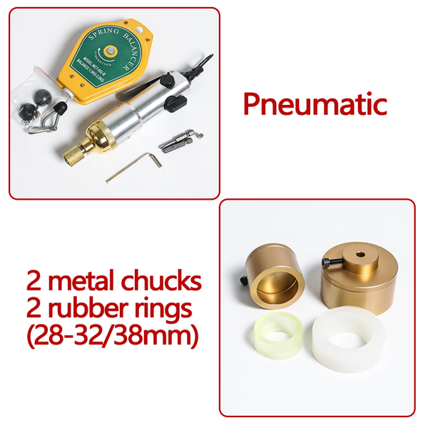ZONESUN Electric Pneumatic Manual Capping Machine Set - Pneumatic Machine / 28-38mm / Pneumatic