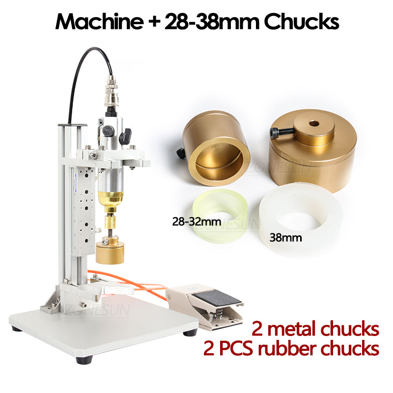 ZONESUN ZS-XGPZ1 Tabletop Pneumatic Capping Machine - with 28-38mm chucks