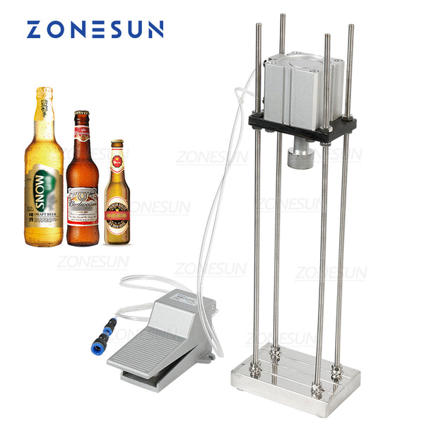 ZONESUN 26mm Pneumatic Semi Automatic Beer Lid Capping Machine