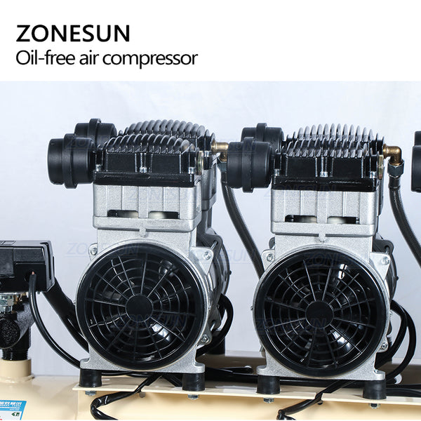 ZONESUN ZS-AC160L Powerful Pure Copper Piston Type Mute Oil-Free Air Compressor