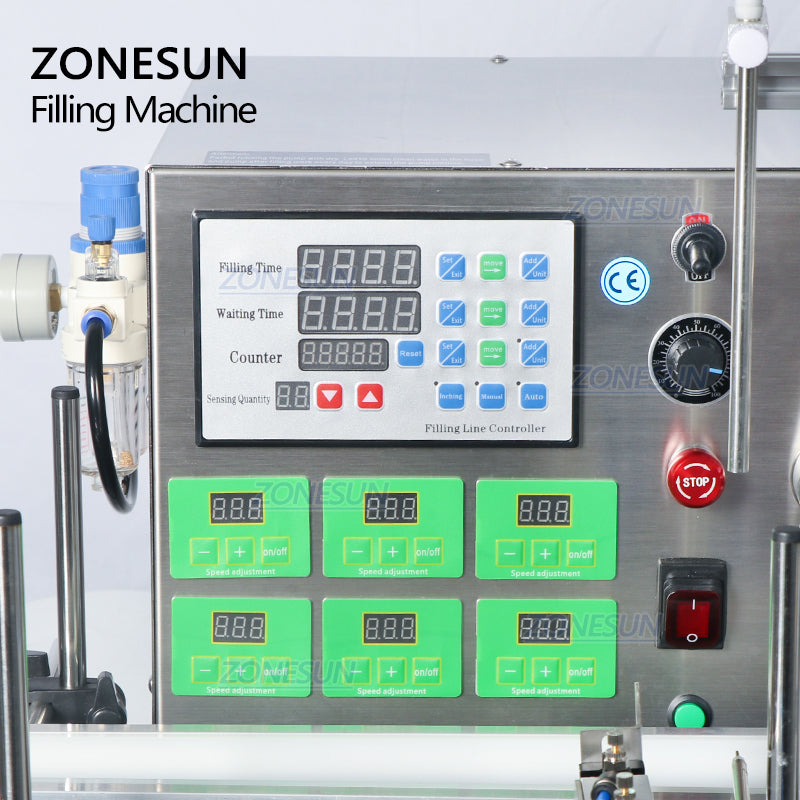 ZONESUN ZS-DTMP6 Automatic 6 Diving Nozzles Magnetic Pump Liquid Filling Machine