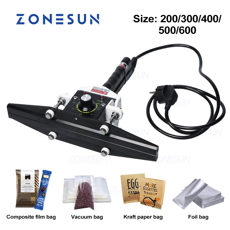 ZONESUN ZS-FKR 200/300/400mm Handheld Direct-heat Sealing Machine