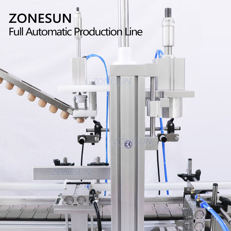 ZONESUN Small Automatic Magnetic Pump Liquid Filling Capping Round Bottle Labeling Machine