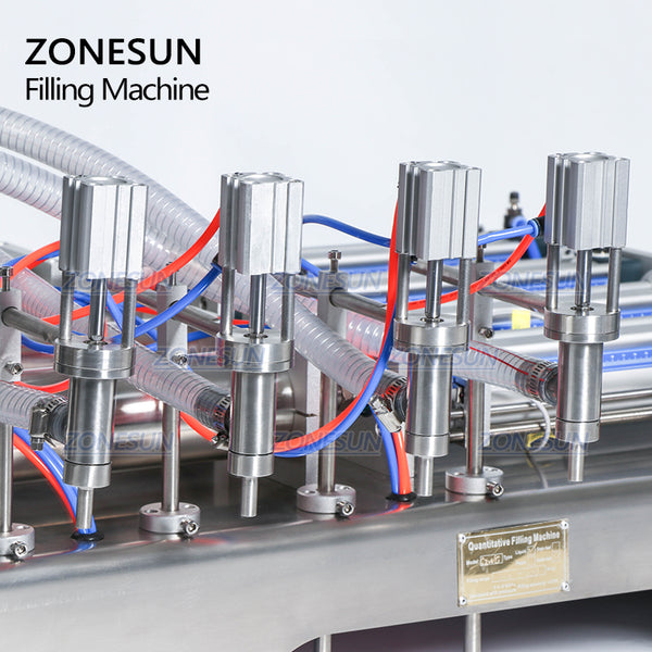 ZONESUN 4 Head Pneumatic Liquid Filling Machine Piston Filler