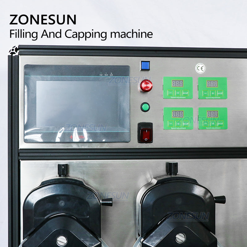 ZONESUN 4 Heads Liquid Filling And Capping Machine With Cap Feeder