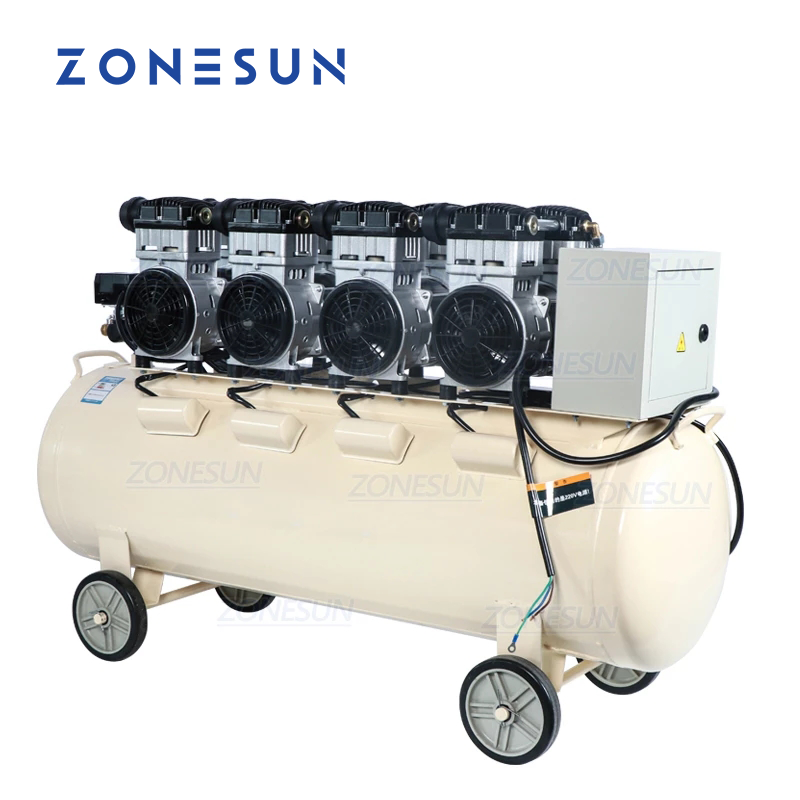 ZONESUN ZS-AC160L Powerful Pure Copper Piston Type Mute Oil-Free Air Compressor