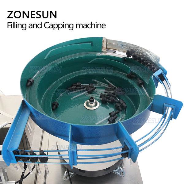 ZONESUN ZS-AFC1 Automatic 2 Heads Rotary Liquid Filling And Capping Machine With Cap Feeder