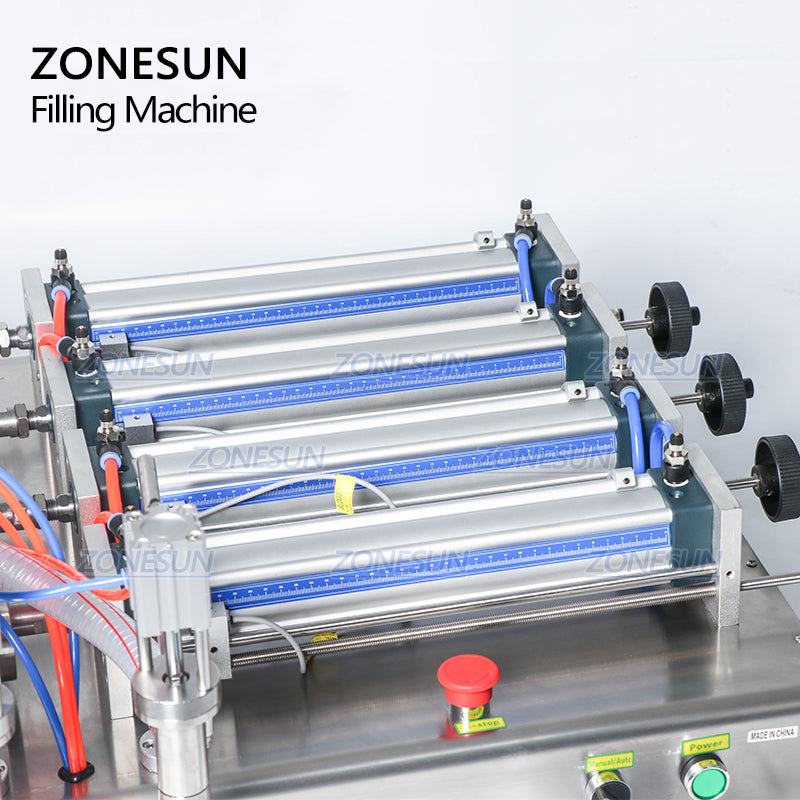 ZONESUN 4 Head Pneumatic Liquid Filling Machine Piston Filler