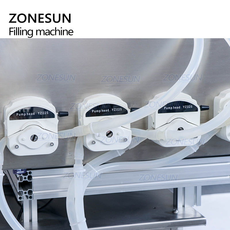 ZONESUN ZS-DTPP4E Pneumatic 4 Nozzles Peristaltic Pump Liquid Filling Machine