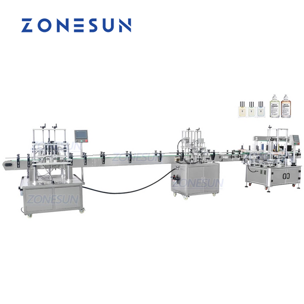 ZONESUN ZS-FAL180X1 Automatic Vacuum Liquid Filling Capping and Round&Square Bottle Labeling Machine