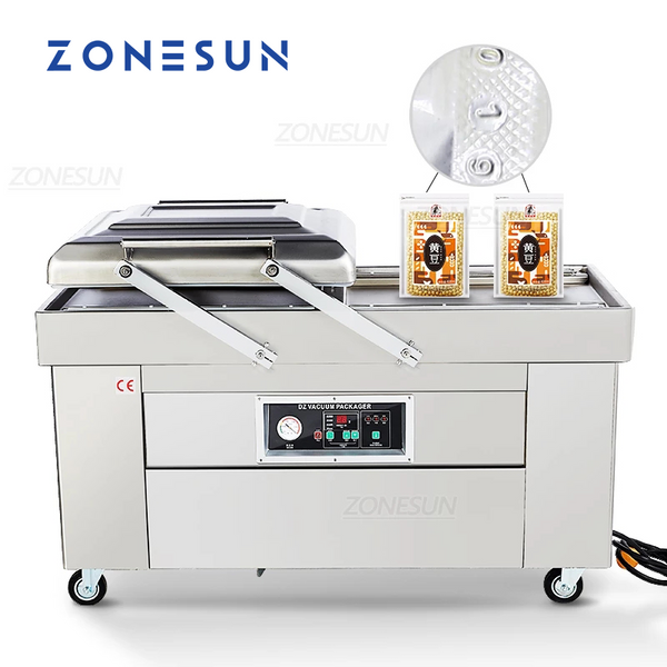 ZONESUN Automatic Double Chamber Vacuum Sealing Machine With Date Coder