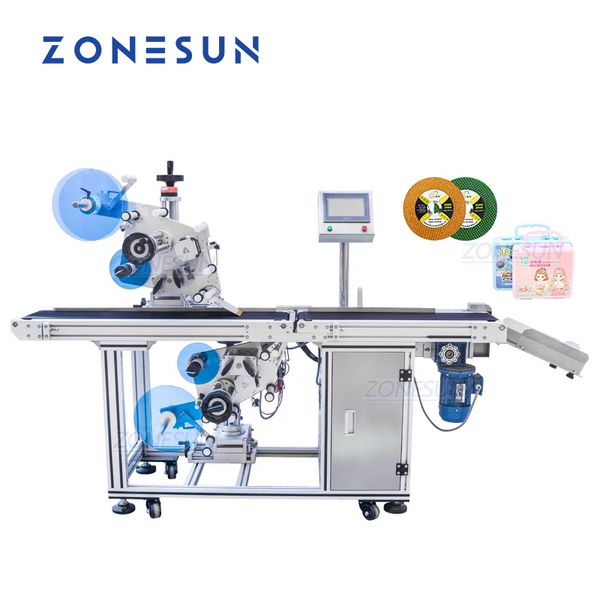 ZONESUN Automatic Double Sides Top & Bottom Flat Surface Labeling Machine