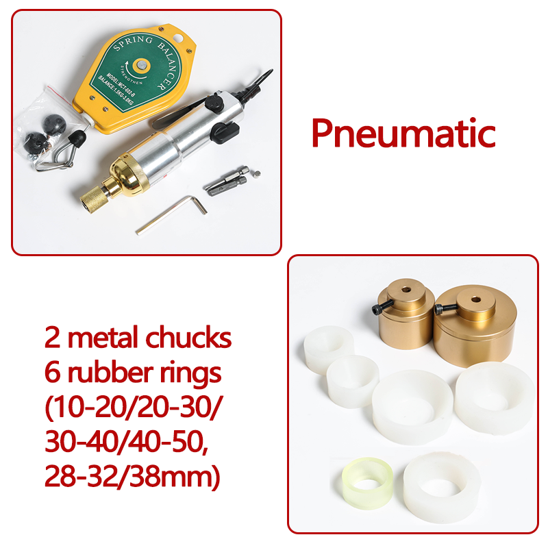 ZONESUN Electric Pneumatic Manual Capping Machine Set - Pneumatic Machine / 10-50mm+28-38mm / Pneumatic