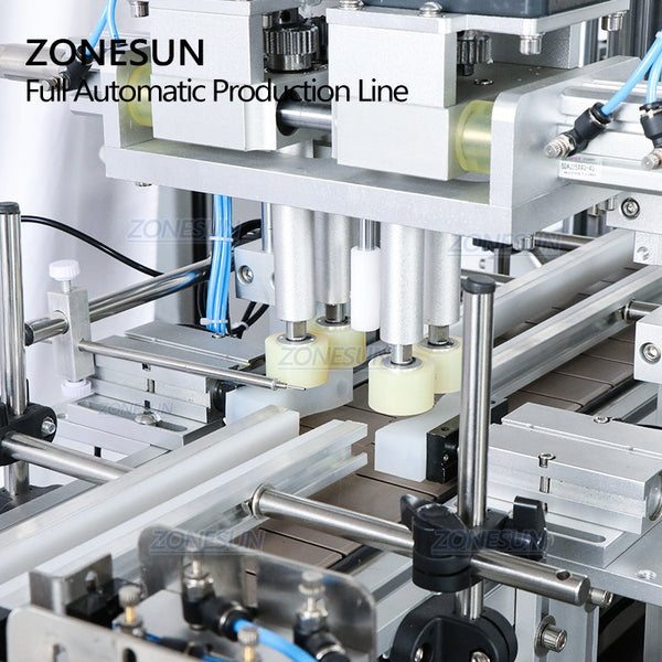 ZONESUN Desktop 4 Heads Liquid Filling Capping And Round Bottle Labeling Machine