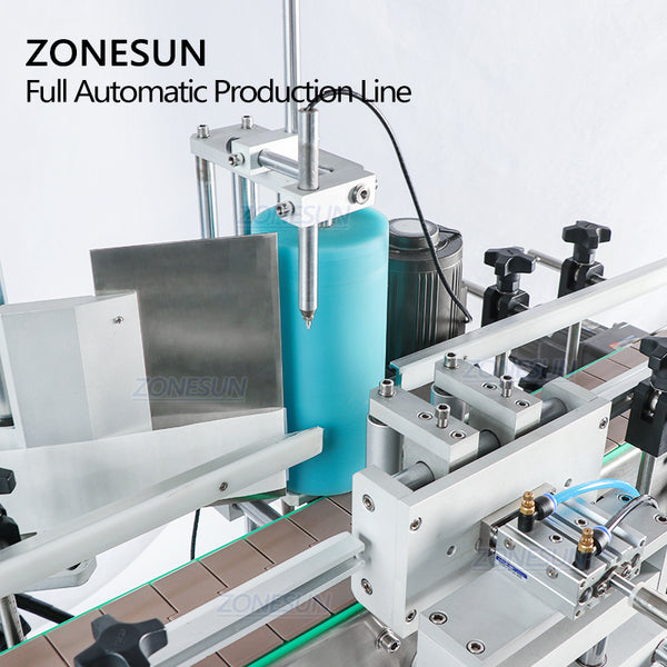 ZONESUN ZS-FAL180C2 Desktop 4 Nozzles Liquid Filling Capping And Positioning Round Bottle Labeling Machine
