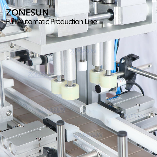 ZONESUN ZS-FAL180C5 Desktop 4 Nozzles Liquid Filling Capping And Labeling Machine With Vibratory Bowl