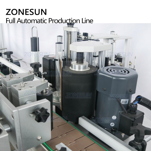 ZONESUN 4 Nozzles Liquid Filling Capping Round Bottle Labeling Machine With Cap Feeder