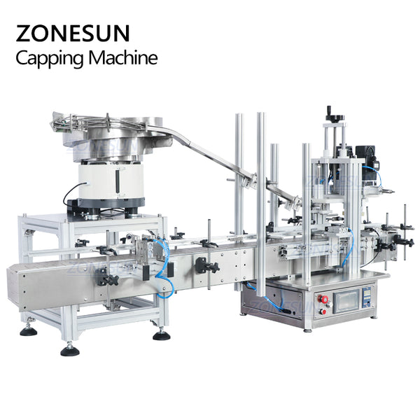 ZONESUN ZS-XG1870V Benchtop Bottle Capping Machine With Vibratory Bowl
