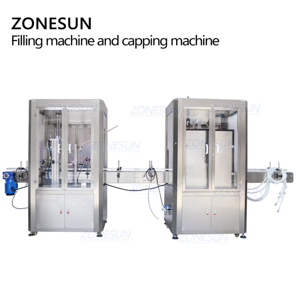 ZONESUN 6 Head Liquid Filling And Cork Pressing Capping Machine With Dust Cover
