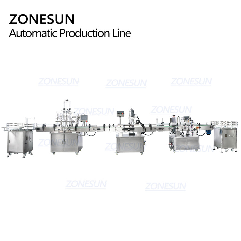 ZONESUN ZS-FAL180R5 Automatic Liquid Piston Filling Capping And Labeling Machine