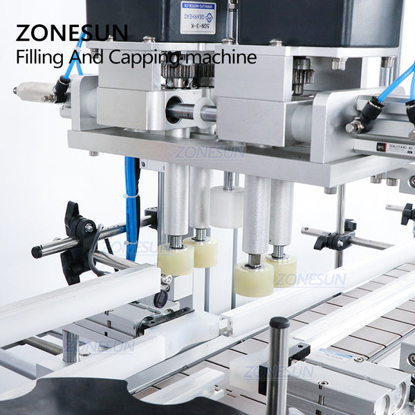 ZONESUN 4 Heads Liquid Filling And Capping Machine With Cap Feeder