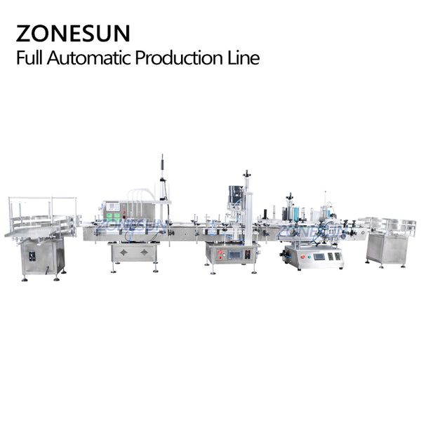 ZONESUN Tabletop 4 Nozzles Peristaltic Pump Filling Capping Labeling  Production Line
