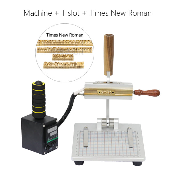 ZONESUN WT-90ZM Portable Manual Hot Stamping Machine - Machine + T slot + Times New Roman / 110V - Machine + T slot + Times New Roman / 220V