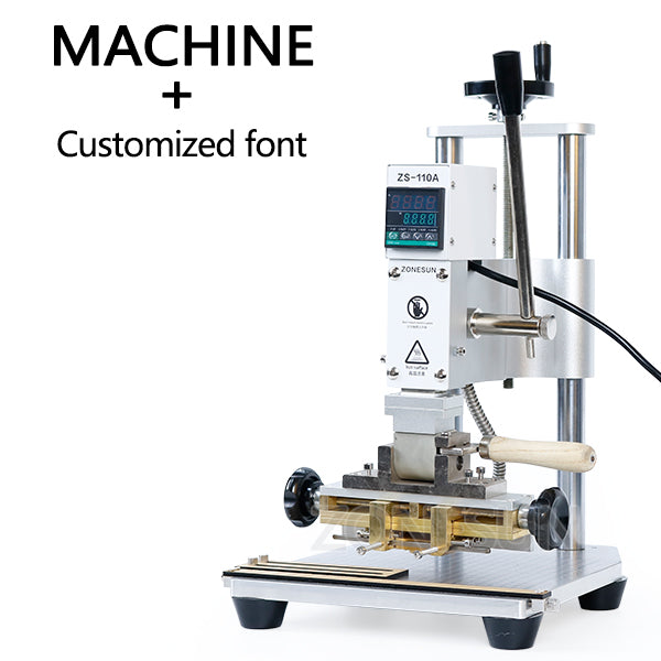 ZONESUN ZS-110A Hot Foil Stamping Bronzing Machine - Machine with Custom Font / 110V - Machine with Custom Font / 220V