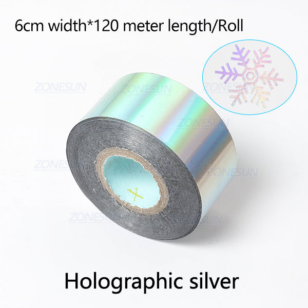 ZONESUN 6cm Hot Stamping Foil Paper - Holographic Silver