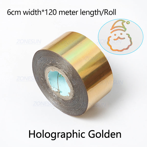 ZONESUN 6cm Hot Stamping Foil Paper - Holographic Gold