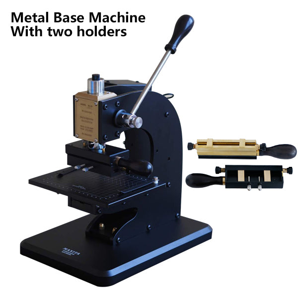 ZONESUN Manual Hot Stamping Machine With Positioning Slider - METAL BASE / letter & stamp 2 holders / 110V - METAL BASE / letter & stamp 2 holders / 220V