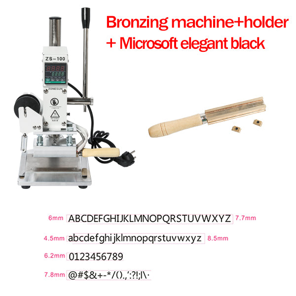 ZONESUN ZS-100A 5x10cm Custom Logo Hot Foil Stamping Machine - Standard / Microsoft Elegant Black / 110V - Standard / Microsoft Elegant Black / 220V