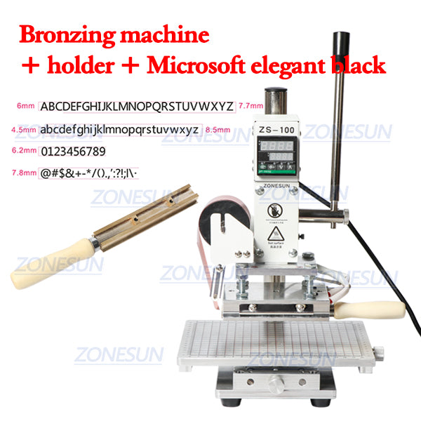 ZONESUN ZS-100C 10x13cm Hot Stamping Machine - Machine with Cursive / 110V - Machine with Cursive / 220V