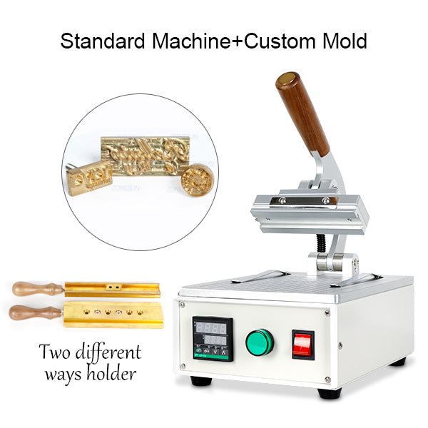 ZONESUN WT-90ZM Desktop Manual Hot Foil Stamping Machine - Machine with Custom Mold / 110V - Machine with Custom Mold / 220V