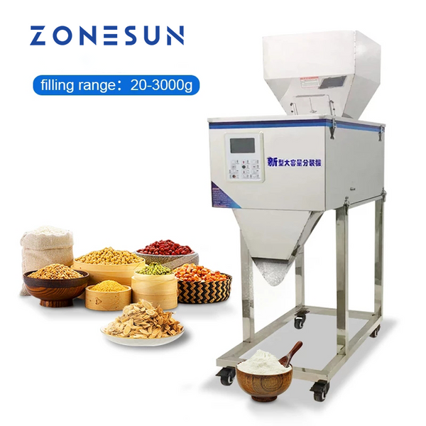 ZONESUN 20-3000g Granular Powder Materials Weighing Filling Machine