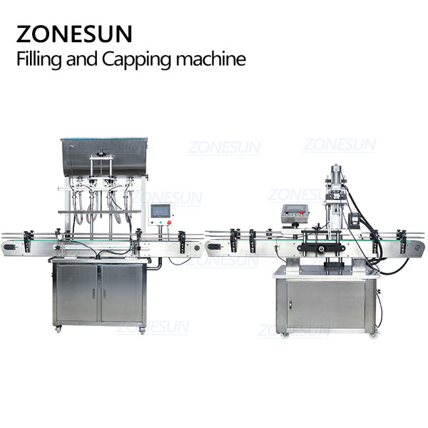 ZONESUN Fully Automatic 4 Nozzles Paste Filling Machine And Capping Machine