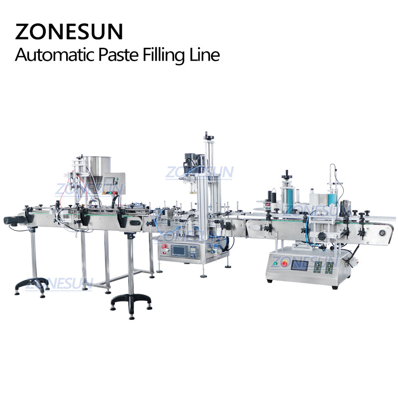 ZONESUN ZS-FAL180C8 Desktop Paste 2 Nozzles Filling Capping and Labeling Machine