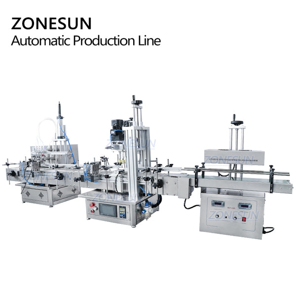 ZONESUN ZS-FAL180S Tabletop 4 Diving Heads Liquid Filling Capping Sealing Production Line