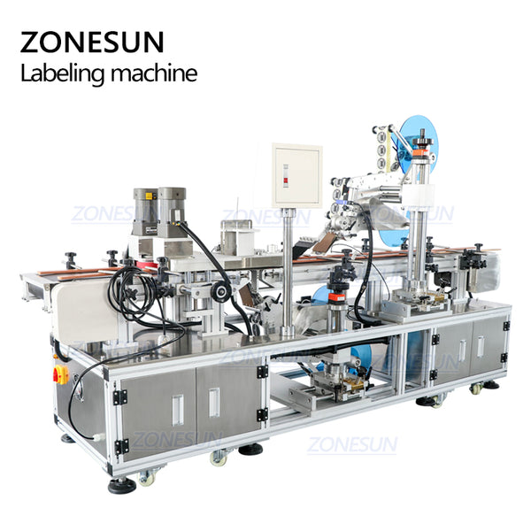 ZONESUN ZS-TB113B Automatic Double Sides Flat Bottle Surface Top and Bottom Labeling Machine