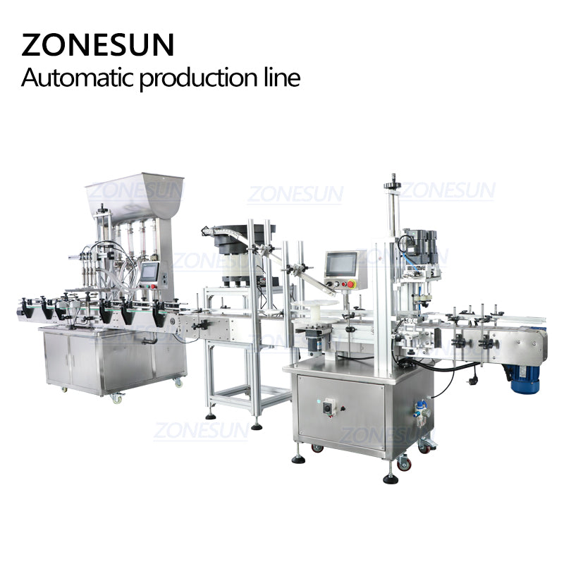 ZONESUN ZS-FAL180A7 Paste Liquid Filling Capping Machine With Vibratory Cap Feeder
