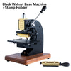 ZONESUN Manual Hot Stamping Machine With Positioning Slider - BLACK WALNUT BASE / stamp holder / 110V - BLACK WALNUT BASE / stamp holder / 220V