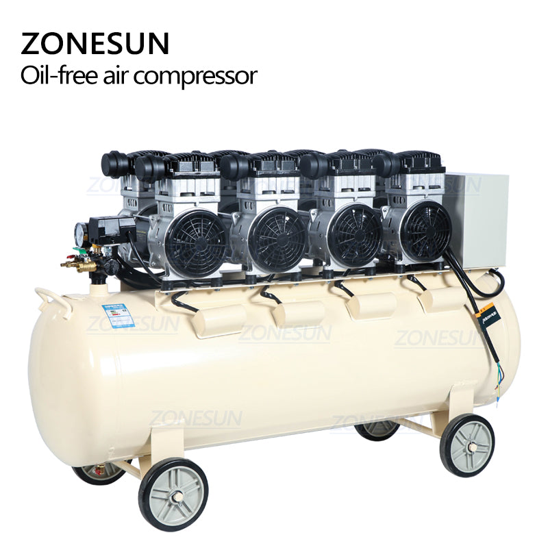 ZONESUN ZS-AC160L Powerful Pure Copper Piston Type Mute Oil-Free Air Compressor