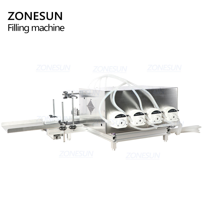 ZONESUN ZS-DTPP4F Desktop 4 Nozzles Automatic Peristaltic Pump Liquid Filling Machine